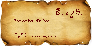 Boroska Éva névjegykártya